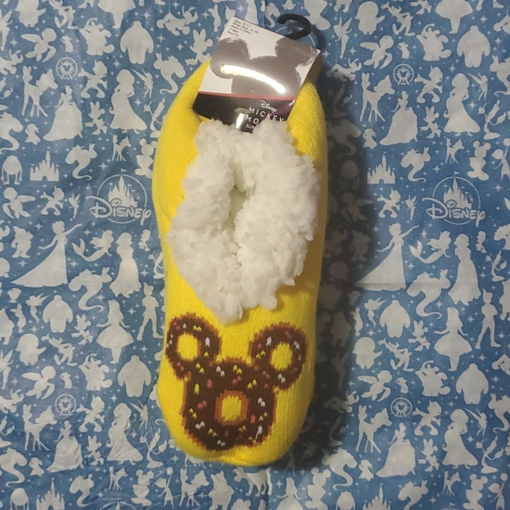 Mickey Mouse Chocolate Donut Slipper Socks